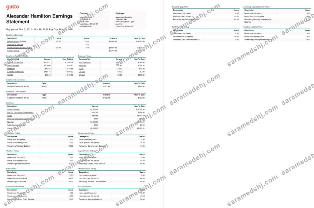 Mraz and Sons earnings statement